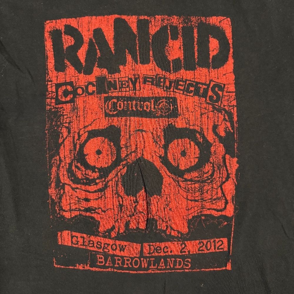 Rancid + Cockney Rejects + Control Concert T-Shirt Glasgow 2012 M. PUNK. UK GIG
